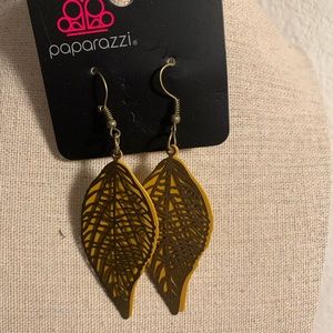Leafy luxury brass fishhook earrings